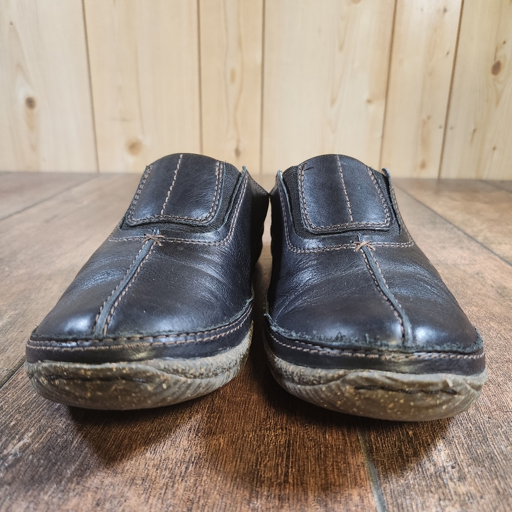 Clarks Artisan Collection Womens Size 9M Mules Clogs Slip-on Black Leather 84475 - Picture 3 of 10